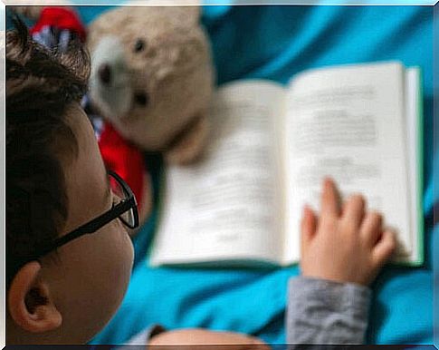 little boy reading