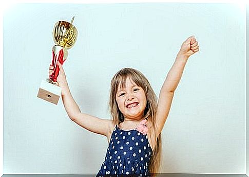 Girl with trophy