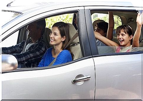 family on a car trip