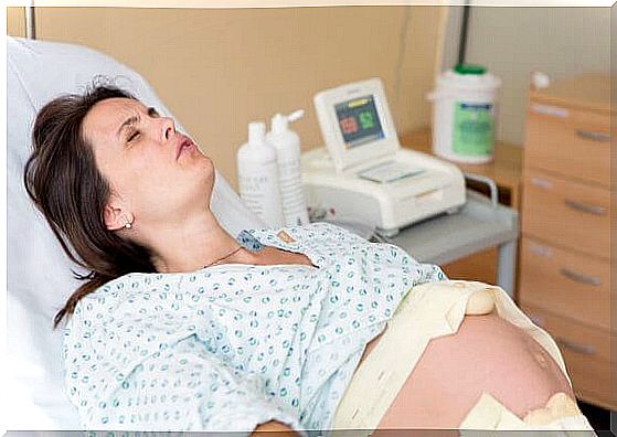 pregnant woman during childbirth