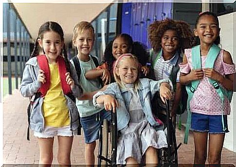 group of children in school