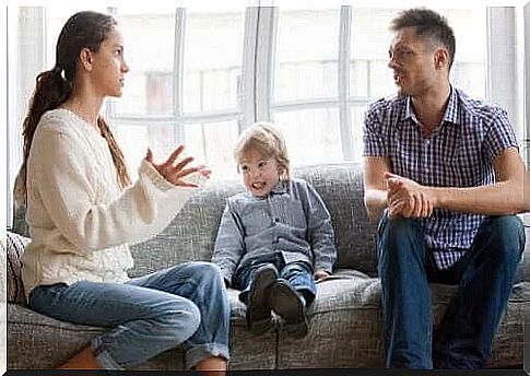 Parents quarrel in front of their child 