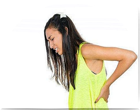 Girl with low back pain