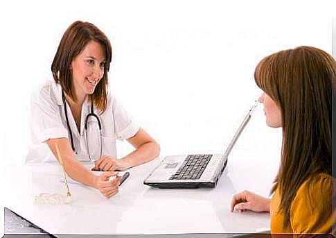 woman for consultation with doctor