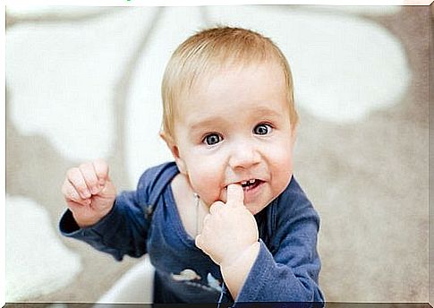 baby who has had his first teeth